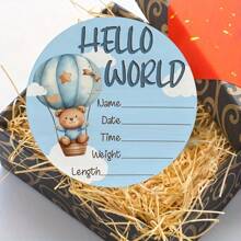 Cartel de anuncio de recién nacido, Cartel de "Hola mundo", Cartel de anuncio del nacimiento del bebé, Letrero con el nombre para utilizar como prop fotográfico, Regalo para la ducha de bebé de una nueva madre, regalo para la guardería, regalo para el baby shower, regalo para Pascua, cosas para niñas/niños