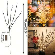 1pc Slivery Warm Luminous Birch Branch Decorative Light. Battery Powered Simulated Artificial Branches For Indoor, Wedding, Party, Home Decoration Festivals