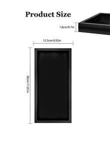 两件套浴室托盘，硅胶收纳托盘，黑色长方形托盘，适用于梳妆台、浴缸、厨房水槽、梳妆台，20x10厘米，可重复使用，适合返校季和房间装饰 - 黑色 - 查看 14