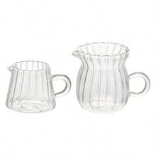 Jarra de leche de vidrio para café, multifuncional, jarra deé resistente al calor, transparente para sala de estar, hogar, café, oficina, bebidas - B - Ver 8