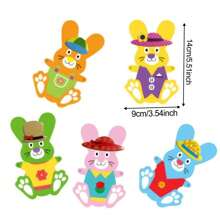 5 Pieces Classic Easter Bunny DIY Decorative Hanging Decorations, Self-Adhesive Foam Bunny Shape Stickers, Party Decorations For DIY Lovers, Holiday Decorating Craft Kits, Easter Craft Projects, Make Easter Themed Cards, Parties, Classroom Decorations, Can Also Be Pasted On Windows, Doors, And Other Places, Home Decorations