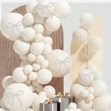 78 Piece White Balloon Arch Kit, Pearl White Balloons With Pearl Bows And Pearl Strings, Perfect For Wedding Decoration, Birthday, Bridal Party, Party