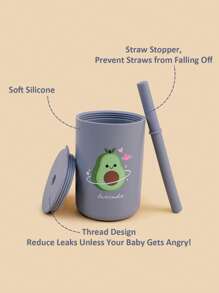 1 件迷你 150 毫升/5 盎司硅胶吸管杯，适合幼儿学习喝水，实用喂食吸管杯，婴儿礼物 - 彩色 - 查看 2