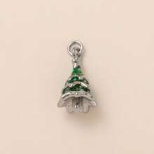 1pc Stainless Steel Plated Gold Drip Paint Multi-Element Pendant Necklace, Christmas Tree, Donut, Football, Roller Skate Charms, Suitable For DIY Necklace And Bracelet
