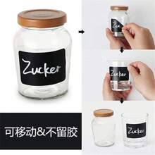120pcs Reusable Waterproof Black Wave Pattern Labels/Stickers, Suitable For Kitchen Food Storage Containers, Jars, Spices, Food, Includes 1pc White Chalk Marker Pen For Mason Jars, Party Decor, Craft Room, Wedding, Storage, Glass Bottles, Home Kitchen - Multicolor - View 3