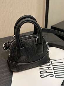 1pc Cute Girl Niche High-End Girl Bag New Candy Color Mini Cute Shell Bag Can Be Cross-Body Handbag Small Bag Litchi Pattern Pu Material Fashionable Girl Bag Is Very Suitable For Taking Out To Play And Can Also Be Given As A Gift To Friends