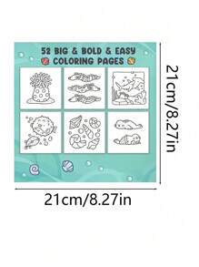 1 件海洋场景：Coco 涂色书，适合成人和青少年，以超级可爱的动物角色为特色，设计简单易懂，适合放松和学校用品，青少年玩具涂色书礼物，适合男孩和女孩万圣节、圣诞节。12 色绘画套装（默认不含笔）