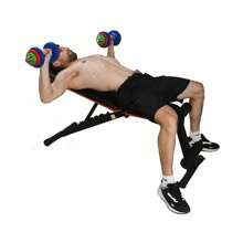 Foldable Adjustable Weight Bench Sit Up Bench Strength Training Flat Incline Decline Gry Home Fitness Folding - Black - View 6