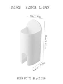 1/3/6件多功能电动牙刷架，免钻壁挂式牙刷架，返校必备 - 無色 - 查看 2