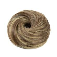 Messy Bun Hair Piece Curly Hair Bun Extensions With Straight Tails Hair Scrunchies Ponytail Hairpieces For Women