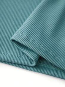 Women 2 Pieces Tankini Swimsuits Solid Color Padded Sleeveless Tank Tops And Floral Print Shorts Bottoms Beach Bikini Set - Blue - View 7