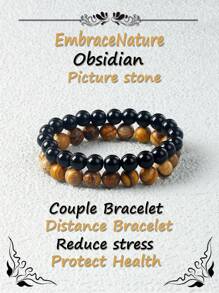 2pcs/Set Natural Stone Bracelet Amethysts Fluorite Green Aventurine Turquois 8mm Beads Bracelet Set