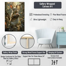 1 lienzo enmarcado para pared, bonito póster con estampado artístico divertido de conejo de Pascua, regalo ideal para dormitorio, sala de estar, pasillo, dormitorio, decoración de pared