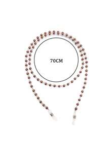 2pcs Vintage Fashionable Crystal & Beaded Anti-Slip Eyeglasses Chain, Eyeglasses Cord, Bohemian Style Women Glasses Holder Necklace