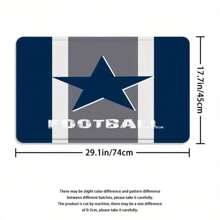 4pcs Texas Star Shower Curtain Sets, American Sports Football Bathroom Shower Curtain, Bath Mat, Toilet Lid Rug, Non-Slip U Shape Mat, Athlete Championship Bathroom Decor Sets, Home Decor Accessories, 12 C Type Hooks, Waterproof, 70.8" X 70.8" Fall Decor Bathroom Accessories Back To School