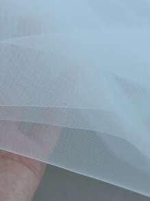 1 层白色缎边新娘头纱，简约婚礼头纱配饰，适合婚礼和派对的新娘头饰 - V21 - 查看 9