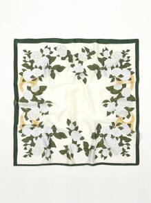 1 Pc Simple Printed 70cm Square Scarf Bandana, New Spring Fashion Neckerchief, Versatile Head Wrap, Neck Tie, Hair Accessory For Women