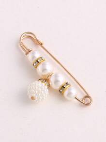 8pcs Faux Pearl Waist Pin Scarf Hijab Clip Shawl Buckle Pin Brooch Sweater Pins Brooches For Women - Pearl Brooch - View 7