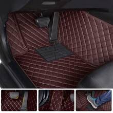 Vonzasi Car Floor Mats For Renault For Clio 4 2012-2018,Full Coverage All Weather Non-Slip Premium Leather,Coffee