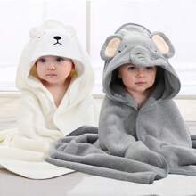 2pcs/Set High Quality Multifunctional Baby Bathrobe, Baby Animal Face Hooded Bath Towel, Unique Animal Design Baby Cloak Super Soft, 2 Pieces Affordable Changeable, Baby Wrapping Towel, Swaddling Blanket, Baby Gift