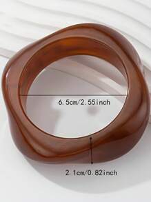 1pc Asymmetrical Semi-Transparent Acrylic Fashion Bracelet, With Unique Design Suitable For Niche Fashion Matching - Bracelet - View 5