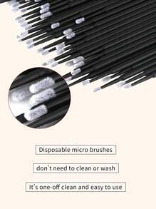 Microaplicadores Descartáveis para Extensões de Cílios - Escovas Aplicadoras Micro Sem Fiapos para Lábios, Varetas de Rímel para Cílios, Dentes, Unhas, Delineador e Cuidados Pessoais (50/100/200/300/500/600/800 peças)
