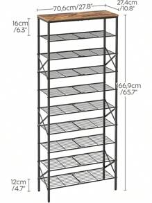 10 Tier Shoe Rack, Shoe Storage Organizer, Large Capacity Shoe Shelf Holds 40 Pairs Of Shoes, Durable And Stable, For Entryway, Hallway, Closet, Dorm Room, Rustic Brown SS10BR