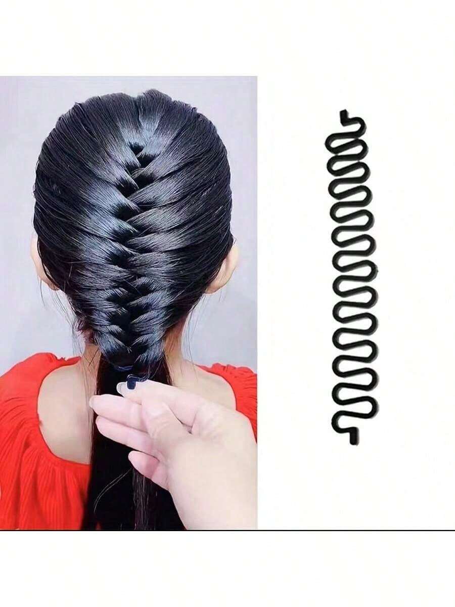 DIY Braiding Tools Fishbone Braiding Styling Tools Magic Curls Styling Hair Accessories - Black - View 1