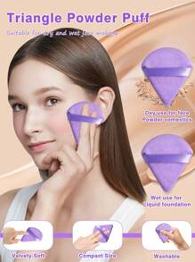 45件套化妆刷套装，包含：20支化妆刷、1个化妆包、5个美妆蛋、5个粉扑、5个迷你美妆蛋、5个迷你指套、1个发带、2个腕带、1个清洁工具。 - 紫色 - 查看 7