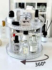 3-Tier 360° Rotating Storage Rack, Multifunctional Desktop Organizer, Cosmetics/Bathroom/Kitchen Storage Shelf, Display Stand - Multicolor - View 6