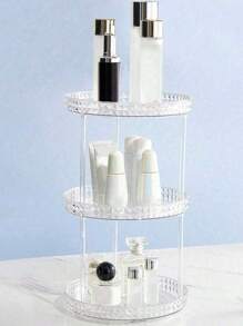 3-Tier 360° Rotating Storage Rack, Multifunctional Desktop Organizer, Cosmetics/Bathroom/Kitchen Storage Shelf, Display Stand - Multicolor - View 9