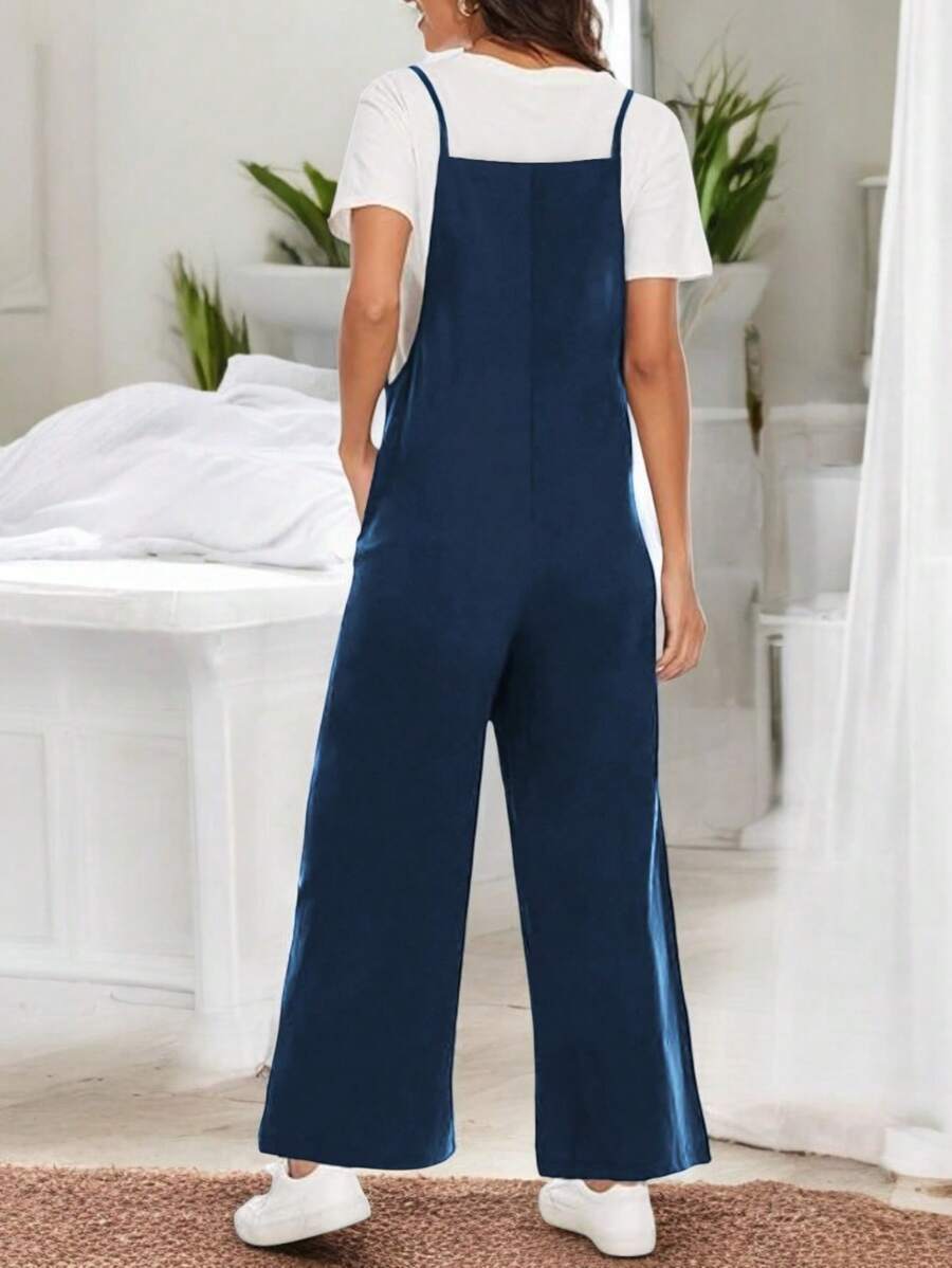 Palazzo Jumper Overalls Fashion Casual Ladies Simona Comfortable - 海軍藍 - 查看 1