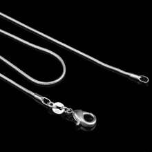 925 Sterling Silver Plated Necklace Women, Silver Fashion Jewelry Snake Chain 1mm Neck 16 18 20 22 24 26 28 30 Inches
