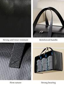1PC Thick And Heavy-Duty Woven Material Moving Bag Storage Bag, Black Waterproof And Stain Resistant Thick Woven Bag, Clothing Storage, Wardrobe Luggage Storage Bag, Wardrobe Storage, Bedroom Storage Bag, Moving Luggage Set, Can Be Used For School Accommodation, Moving And Packing Luggage