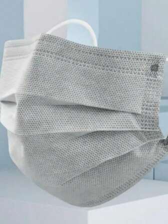 50pcs Black/Light Grey Disposable Face Masks With Nose Clip & Elastic Ear Loops, Breathable Protective Masks, Individually Packaged For Convenient Carrying