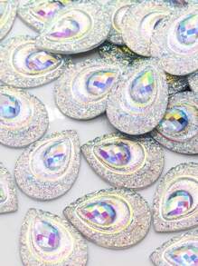 30 piezas/paquete de lentejuelas de resina con forma de lágrima de cola de pavo real de gran tamaño, tamaño de 18*25mm, diamantes de resina con forma de ojo, cristales de resina AB, para manualidades de disfraces de baile - Multicolor - Ver 3