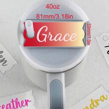 Personalized Acrylic Name Cup Tag,Custom Script Lettering For Tumbler Accessory, Creative Drinkware Decoration, Ideal Birthday Gift 1pc Multi-Functional, Easy To Clean,Reusable,Ornamental Exquisite