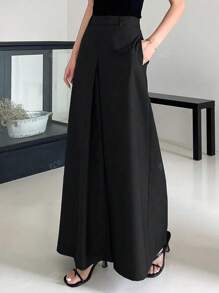 Women's Solid Color Loose Casual Commuter Wide Leg Pants