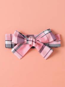 Baby Girl Sweet Bowknot Plaid Printed Suspender Style Cap Sleeve Dress, Spring/Summer