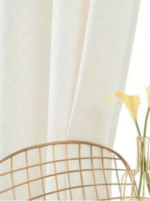 1 buah Tirai Tipis Linen Modern - Gaya Linen Jepang, Desain Kantong Batang, Cocok Untuk Ruang Tamu Dan Kamar Tidur - Tirai Transparan Dan Penyaring Cahaya, Tirai Ruang Tamu, Tirai Kamar Tidur - Putih - View 4