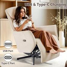 Merluxy Chenille Power Zero Gravity Recliner Chair For Adults – Electric Recliner With 270° Swivel, USB & Type-C Ports For Living Room & Home Office