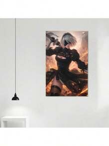 Majestic Flame Warrior Canvas Art Print - Wooden Frame Canvas Painting 2.25cm Piece (3) Thickness 0.9inch / 30, Home Gift Decoration, Room Decoration Aesthetics, Wall Decoration Art, Perfect Gift, Autumn Winter Wall Decoration, Living Room Decoration, Bedroom Decoration, Kitchen Decoration, Entrance Decoration, Bathroom Decoration, Direct Wall Painting, High-Quality Wall Painting Poster