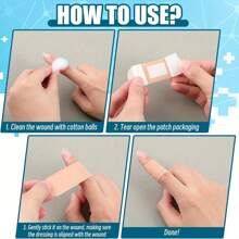 360/160/100/60片装不同尺寸手指绷带混合套装，快速止血温和伤口护理组合，防水透气急救胶带，适用于身体各部位，可用于擦伤、水泡、角色扮演、万圣节等场合。 - 杏色 - 查看 10