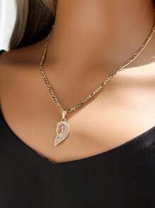 Te Amo Jesus Cross & Virgen Maria Breakable Heart Necklace Valentines,Mom,Mother,Mother's Day,Gift