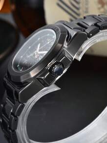 LONGLUX 1 Pc Men's Hollow Automatic Mechanical Waterproof Steel Band Watch, High-End Butterfly Buckle, Casual & Fashionable
