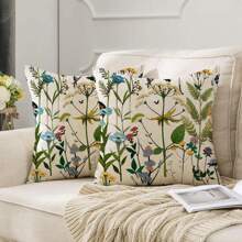 2 件（不含枕芯）花卉装饰沙发抱枕套