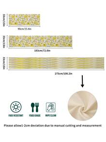 1pc Linen Table Runner With Yellow Flowers And Grey Leaves, Floral Gift Design Table Cloth, Suitable For Home, Restaurant And Dining Room, Table Decoration, Home Decor, Indoor And Outdoor Party Supplies - Multicolor - View 8