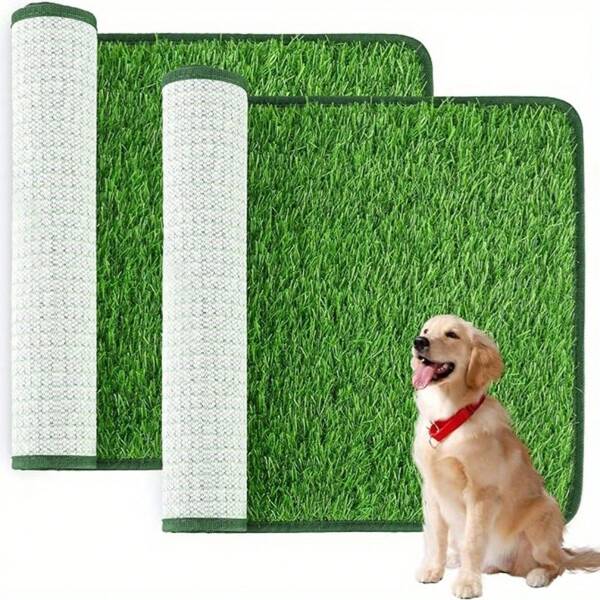 1 pieza Inodoro para mascota con alfombra de césped, adecuado para caniche, golden retriever, cachorros y perros pequeños. Fácil de limpiar, también apto para cama de gato.