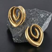 2PCS Spiral Simple Saddle Plugs Hangers Tunnels Gauges For Stretched Lobe Ear Piercing Women Body Jewelry Dilations
