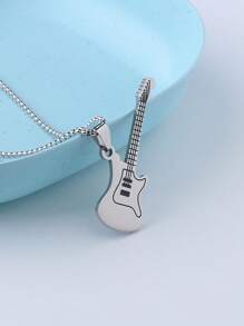 1 pièce Collier de guitare personnalisé, pendentif en acier de titane, chaîne de pull unisexe hip hop rock personnalisée, bijou en acier inoxydable - Multicolore - Voir 10